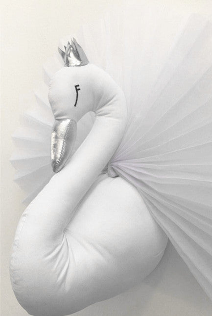 Nordic White Pink Crown Swan Wall Hanging Wall Decoration
