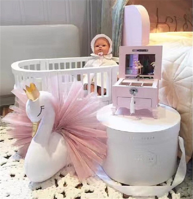 Nordic White Pink Crown Swan Wall Hanging Wall Decoration