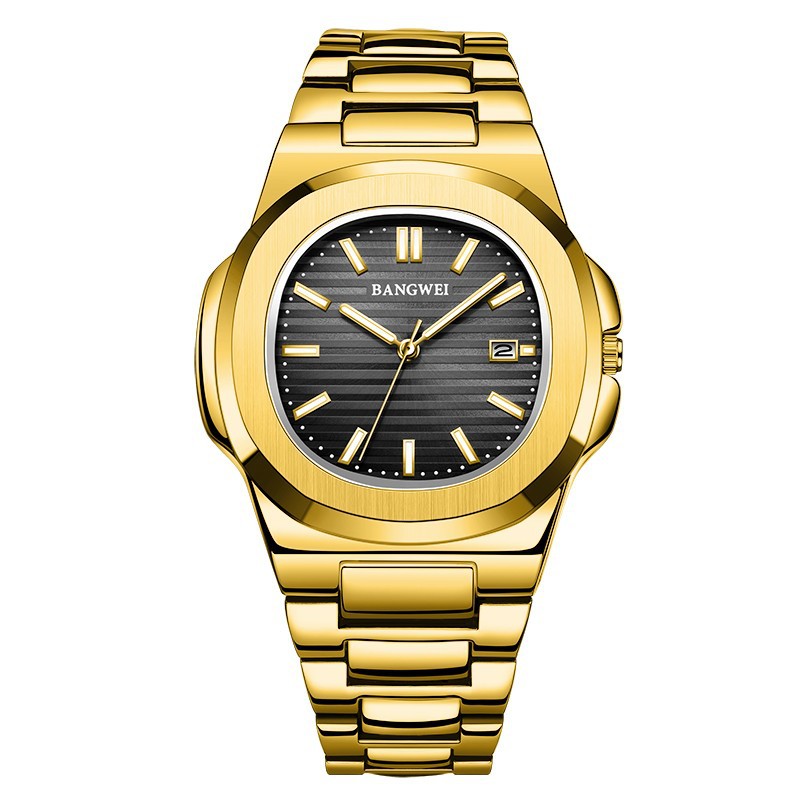 Mens Stylish Luminous Water-Resistant Watch With A Steel Band