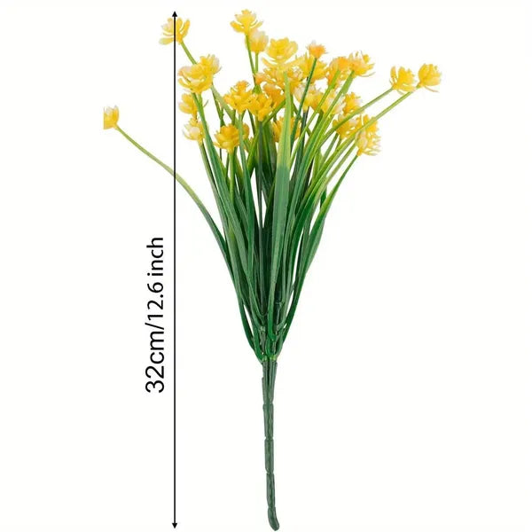 5 Bundles Artificial Flowers For Outdoor Faux Artificial Plants UV Resistant Plastic Flower Bulk Window Box Home Wedding Farmhouse