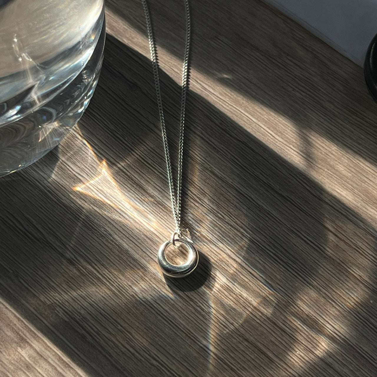 Women's Geometric Circle Necklace Simple Clavicle Chain Versatile