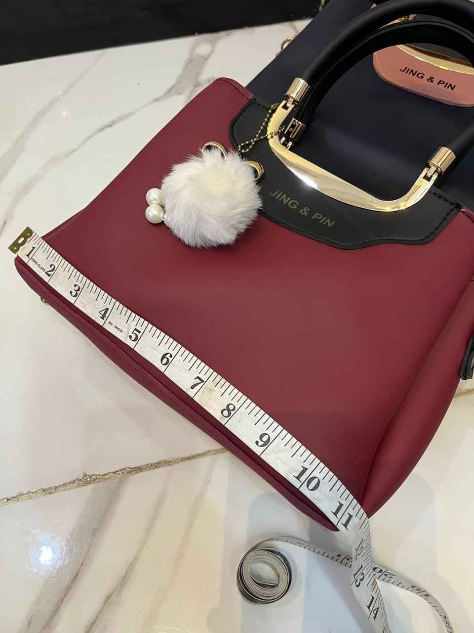 Premium 'JING & PIN' Ladies Handbag Collection with Clutch and Shoulder Strap Option( black )