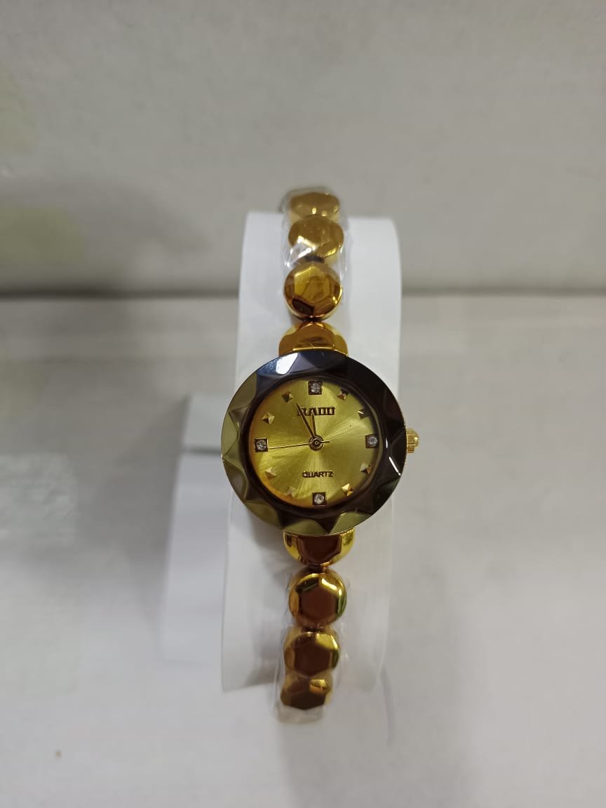 Ladies Waterproof Chain Watch | Golden Finish | Elegant Design | Durable & Stylish | Without Box