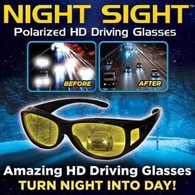 1 Pieces HD Day & Night Vision Wrap Around Glasses | NIGHT VISION GLASSES FOR MEN | Car Anti-Glare Goggles Sunglasses Man Motorcycle Driving Glasses