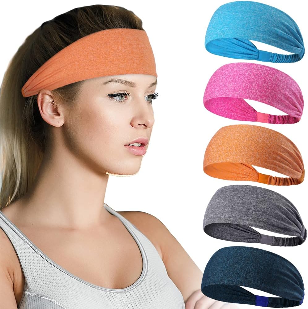 5-Pack- Unisex Sports Fitness Headband
 And Sweatband