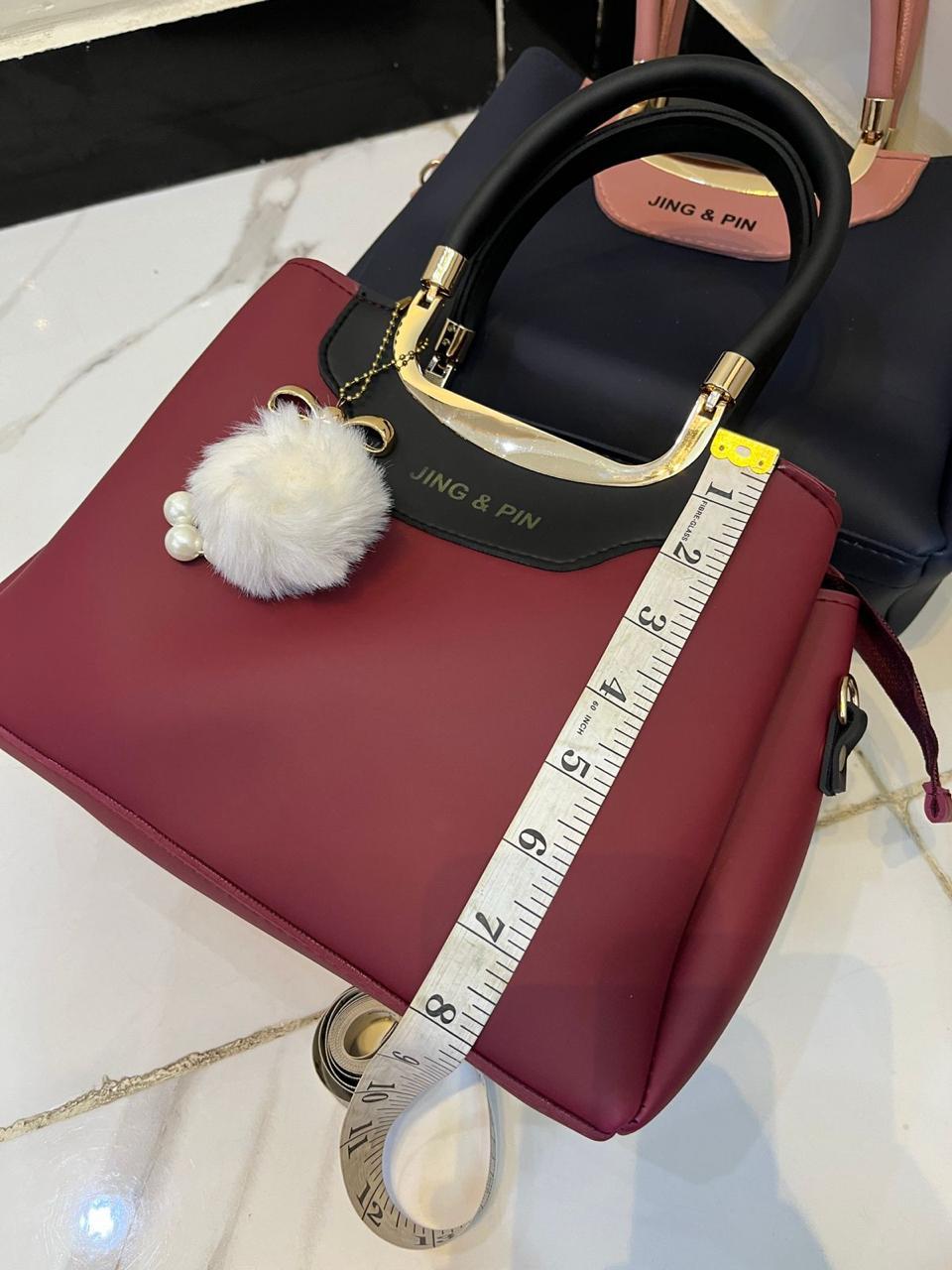 Premium 'JING & PIN' Ladies Handbag Collection with Clutch and Shoulder Strap Option( black )