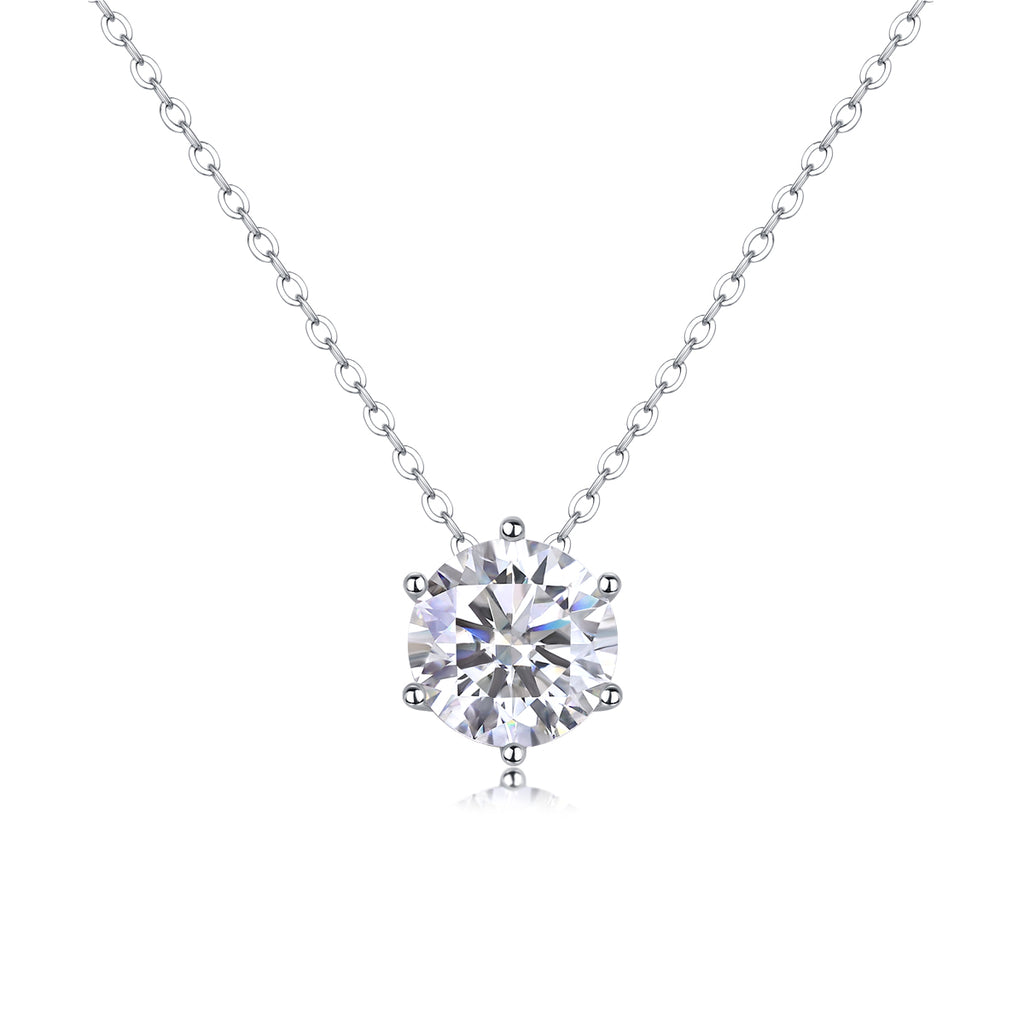 Afternoon Rose Luxury Fashion Diamond Pendant Necklace Set With Mosan Diamond Silver Ornaments