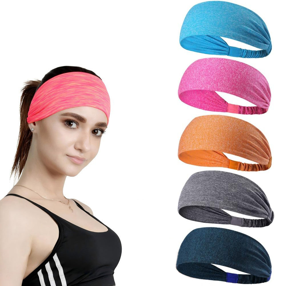 5-Pack- Unisex Sports Fitness Headband
 And Sweatband