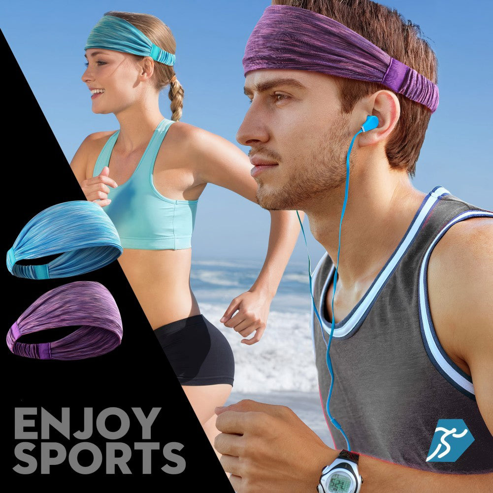 5-Pack- Unisex Sports Fitness Headband
 And Sweatband