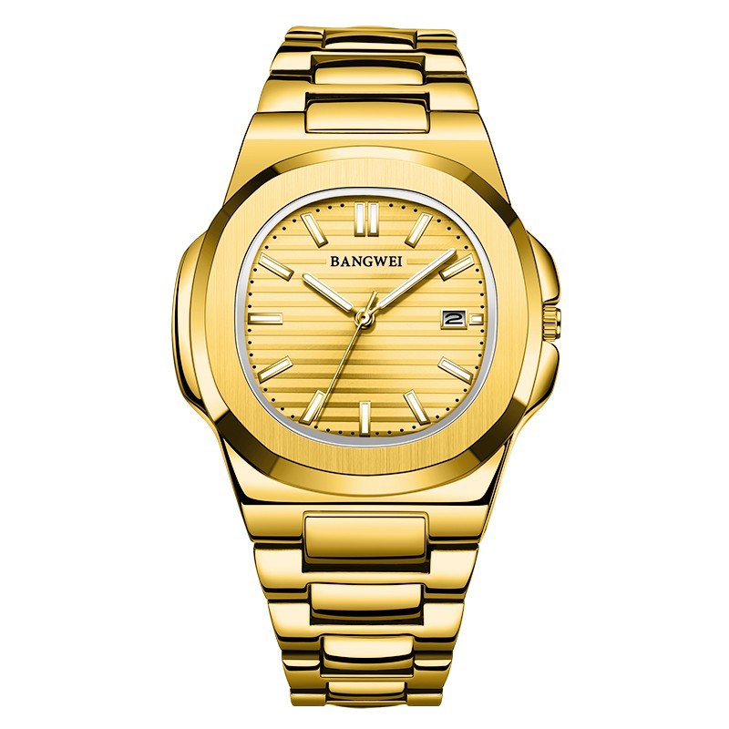 Mens Stylish Luminous Water-Resistant Watch With A Steel Band