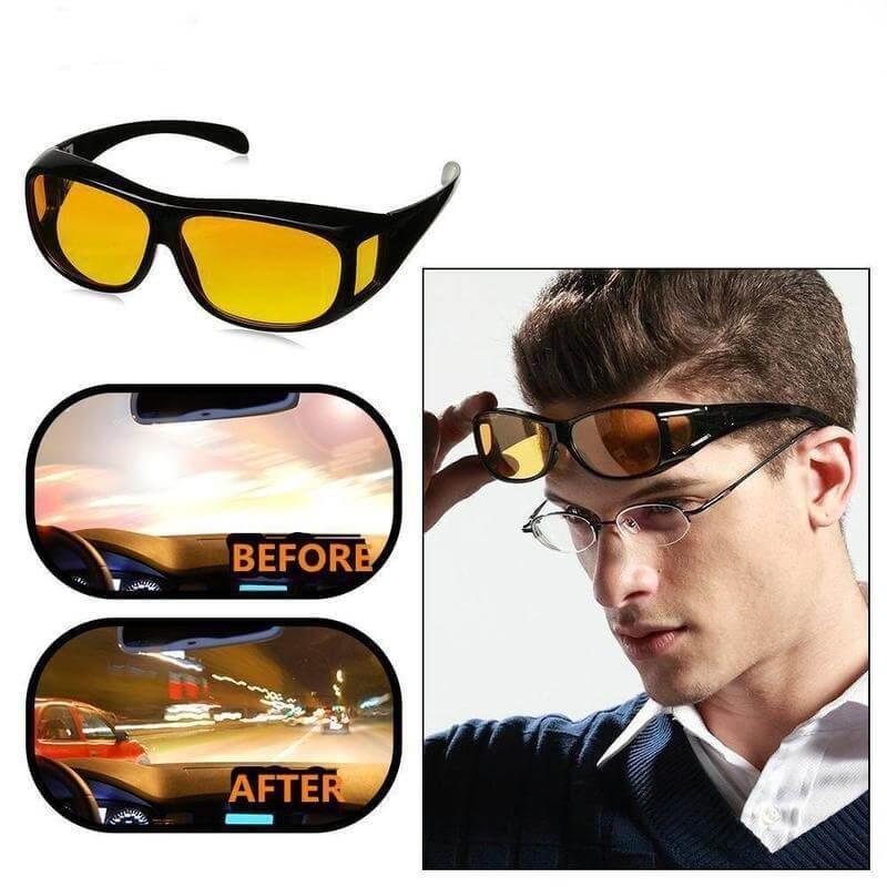 1 Pieces HD Day & Night Vision Wrap Around Glasses | NIGHT VISION GLASSES FOR MEN | Car Anti-Glare Goggles Sunglasses Man Motorcycle Driving Glasses